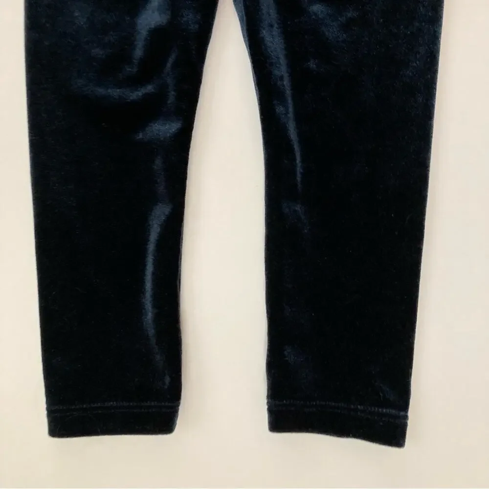 Gap Baby Gap Dark Blue Velvet Velour Elastic Waist Pull On Legging Pants 2T